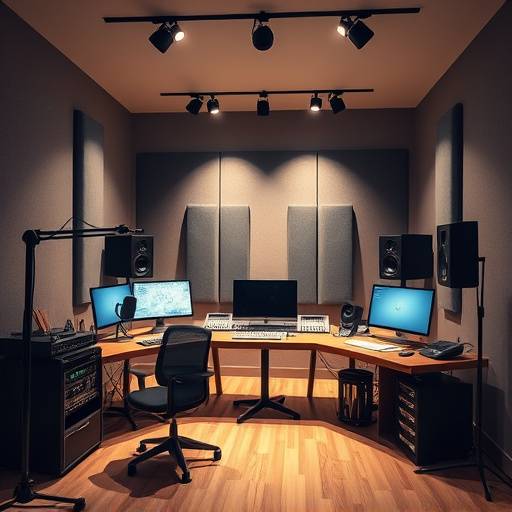Studio C, a comfortable vocal booth and production space equipped with a modern digital audio workstation